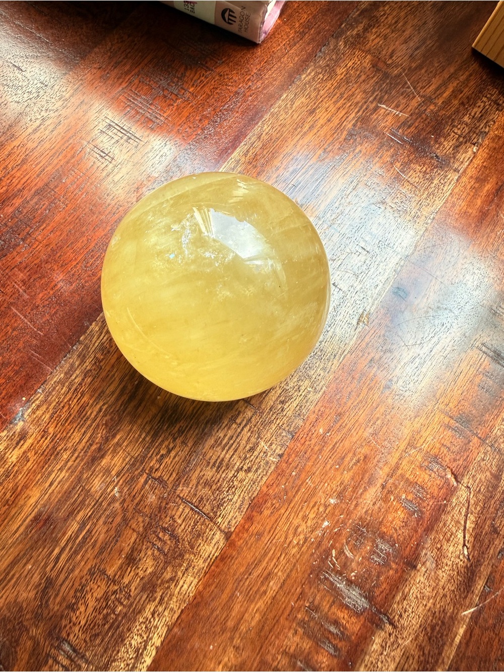 ✨ 80mm Honey Calcite Polished Dome • 674g Lg Golden Calcite Hemisphere Crystal
